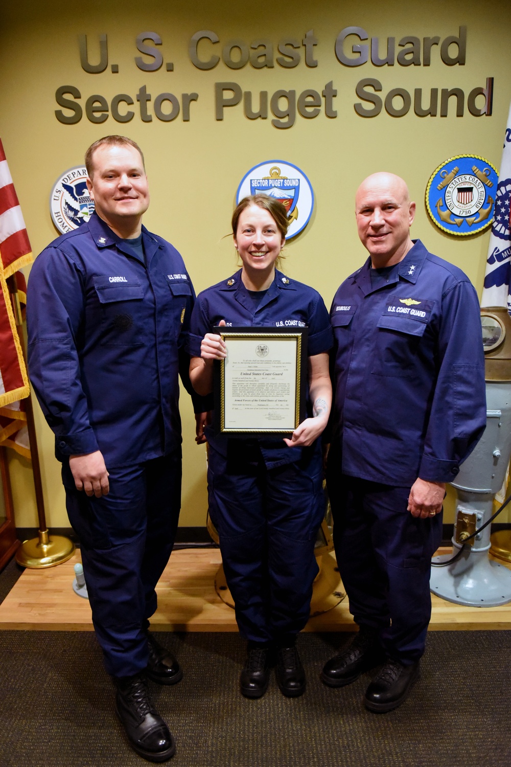 Coast Guard member meritoriously promoted for devotion to duty and social work benefiting children in need