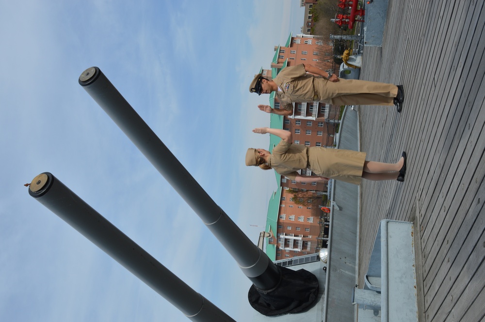 Naval Museum hosts a re-enlistment ceremony aboard Battleship Wisconsin