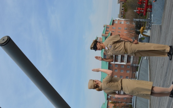 Naval Museum hosts a re-enlistment ceremony aboard Battleship Wisconsin