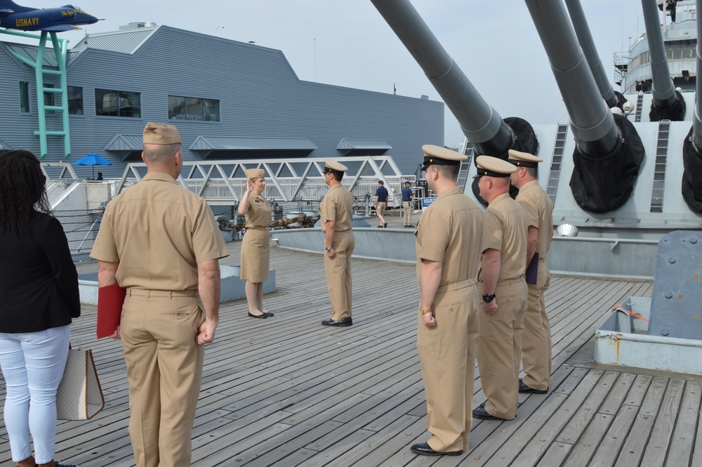 Naval Museum hosts a re-enlistment ceremony aboard Battleship Wisconsin