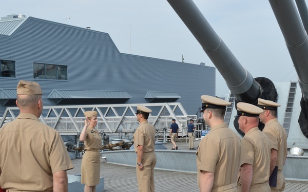 Naval Museum hosts a re-enlistment ceremony aboard Battleship Wisconsin