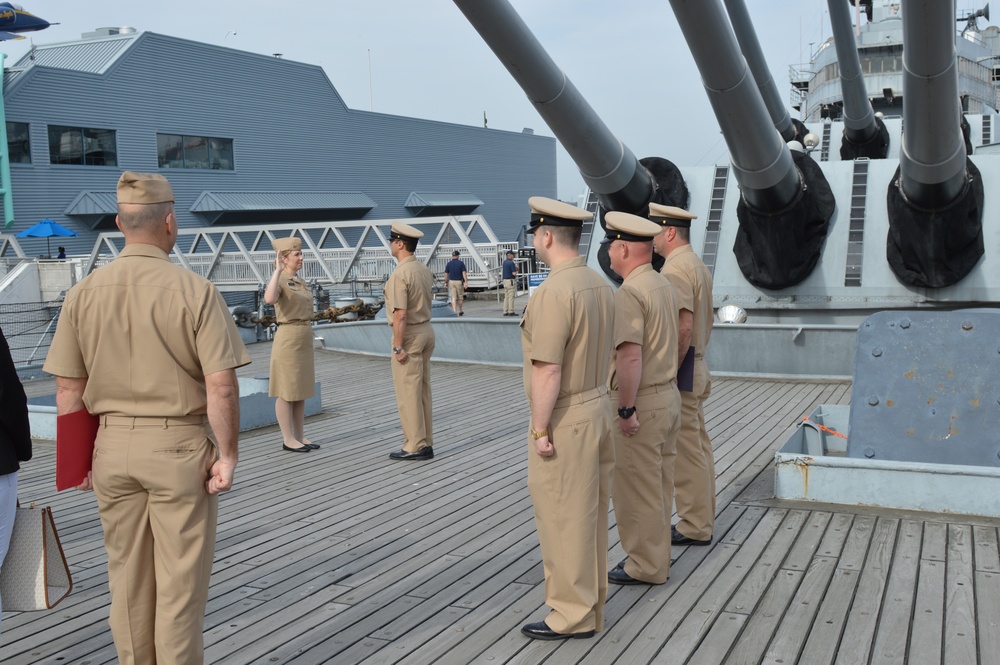 Naval Museum hosts a re-enlistment ceremony aboard Battleship Wisconsin