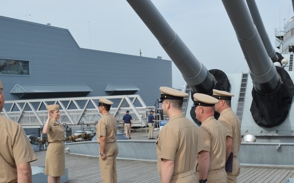 Naval Museum hosts a re-enlistment ceremony aboard Battleship Wisconsin