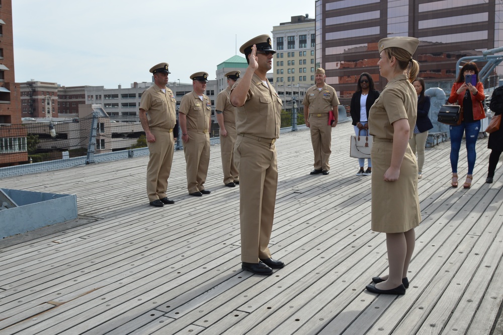 Naval Museum hosts a re-enlistment ceremony aboard Battleship Wisconsin