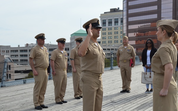 Naval Museum hosts a re-enlistment ceremony aboard Battleship Wisconsin