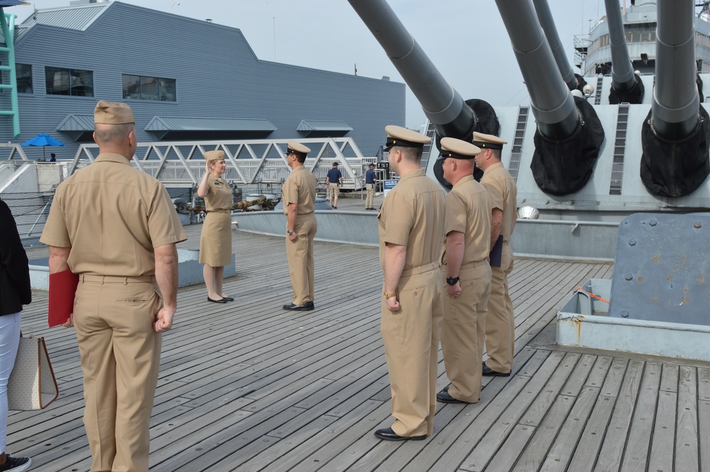 Naval Museum hosts a re-enlistment ceremony aboard Battleship Wisconsin