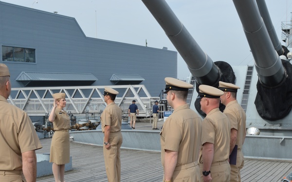 Naval Museum hosts a re-enlistment ceremony aboard Battleship Wisconsin