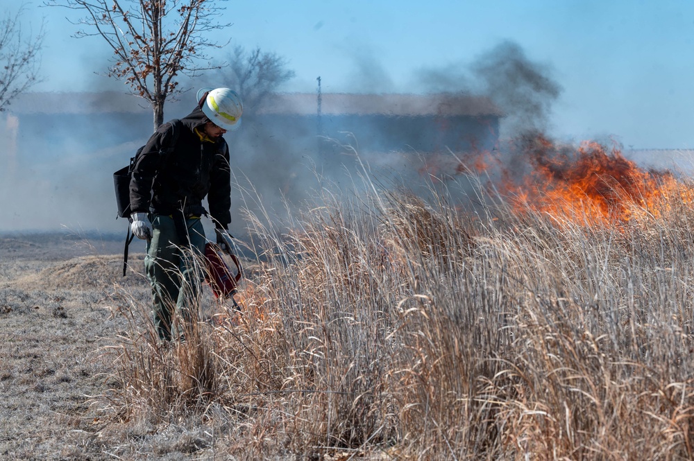 22nd Civil Engineer Squadron conducts a controlled burn