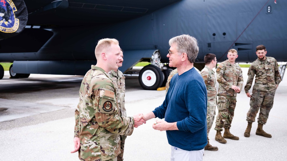 U.S. Texas State Representative Michael McCaul visits deployed strikers