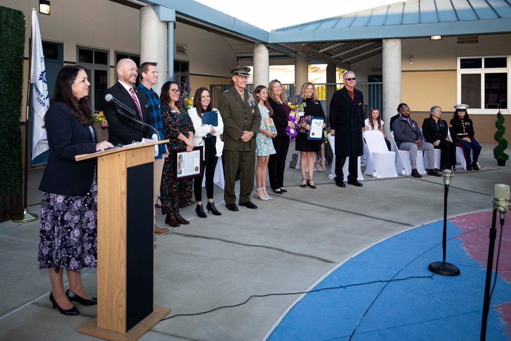 I MEF commanding general recognizes Bonsall Unified School District for earning Purple Star Award