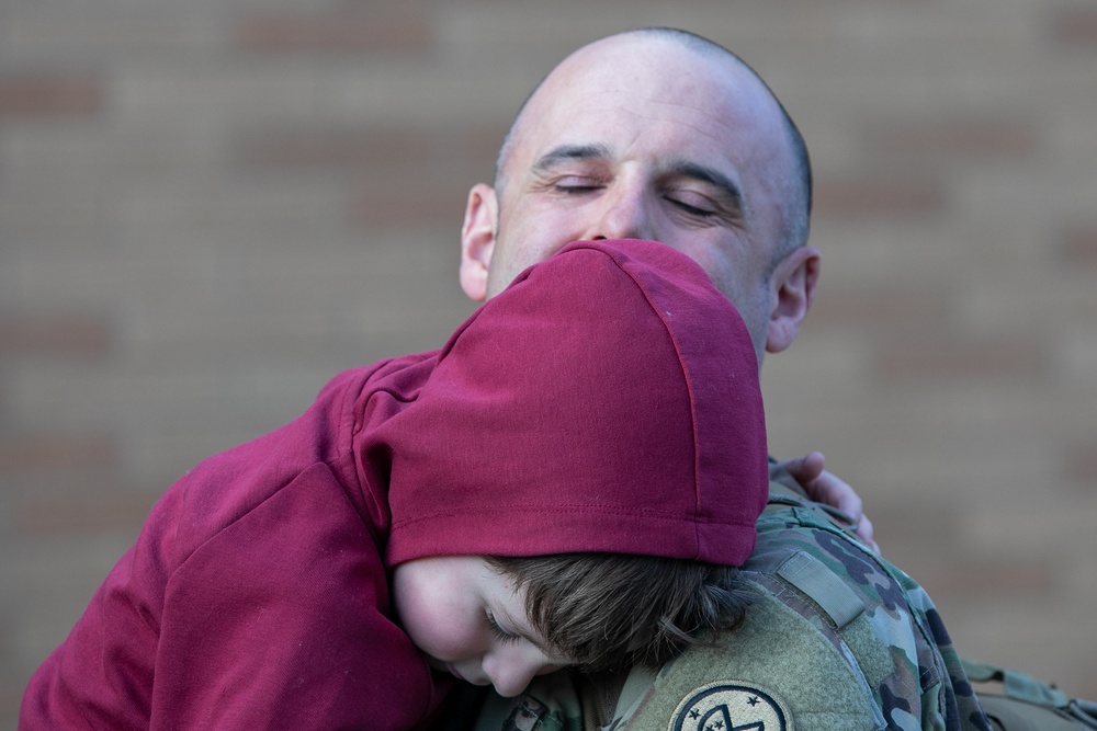 Soldiers from the 182nd Inf. Bn. return from Deplyoment
