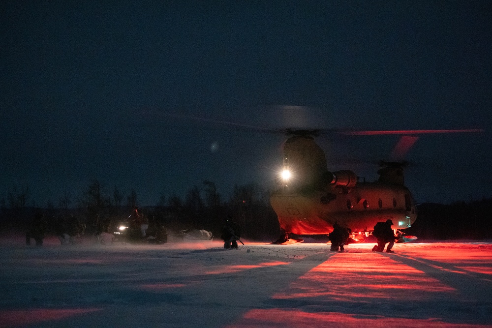 11th Airborne Division Soldiers conduct air assault during JPMRC-AK 23-02