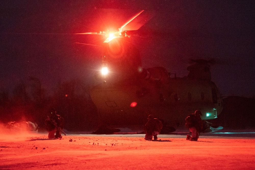 11th Airborne Division Soldiers conduct air assault during JPMRC-AK 23-02