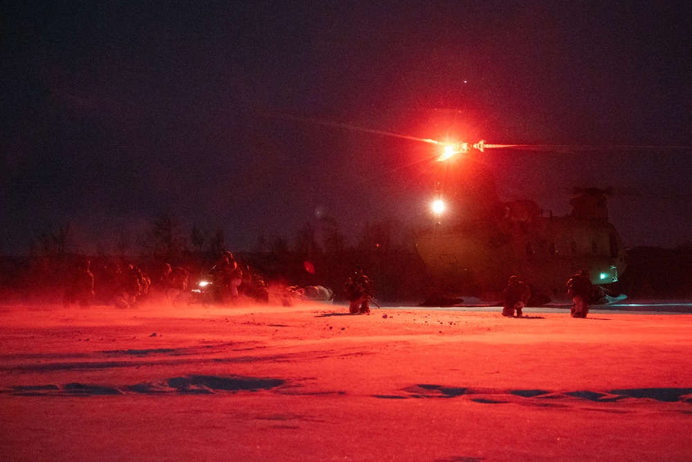 11th Airborne Division paratroopers and aviators conduct air assault during JPMRC-AK 23-02