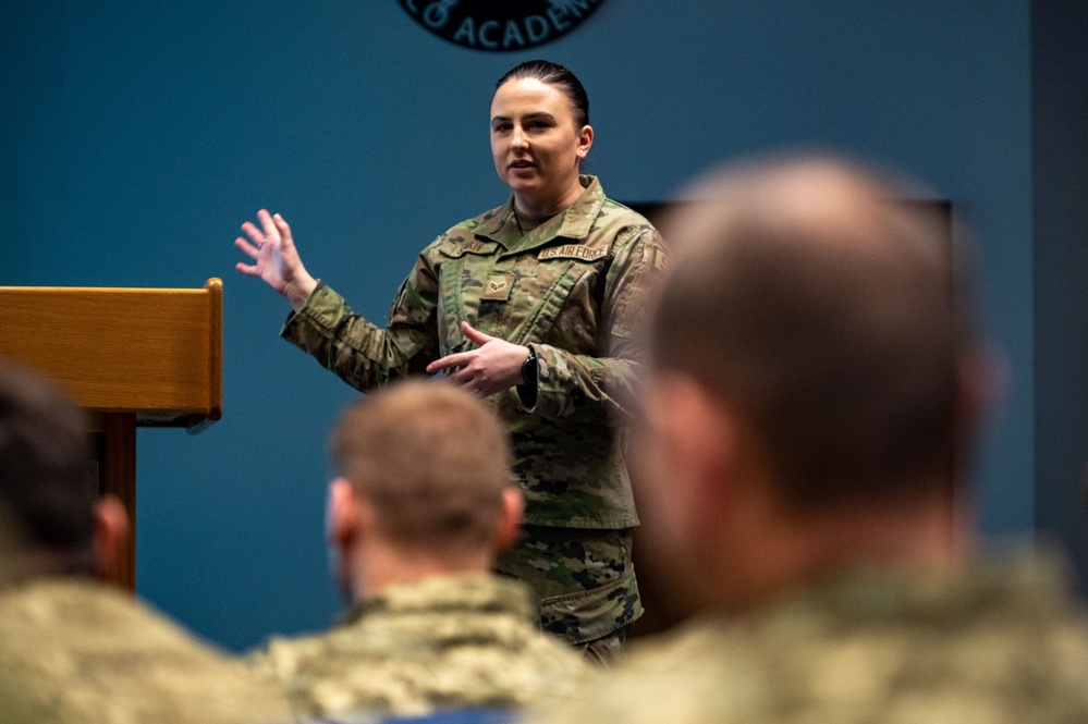 U.S. Airman translates for Ukraine Forces