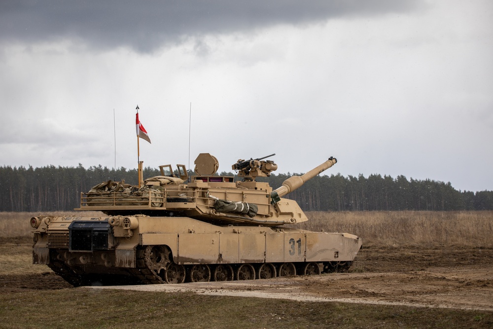 German Leopards and 1-9 CAV Apache Co. Abrams Tanks Charge the Field in Poland