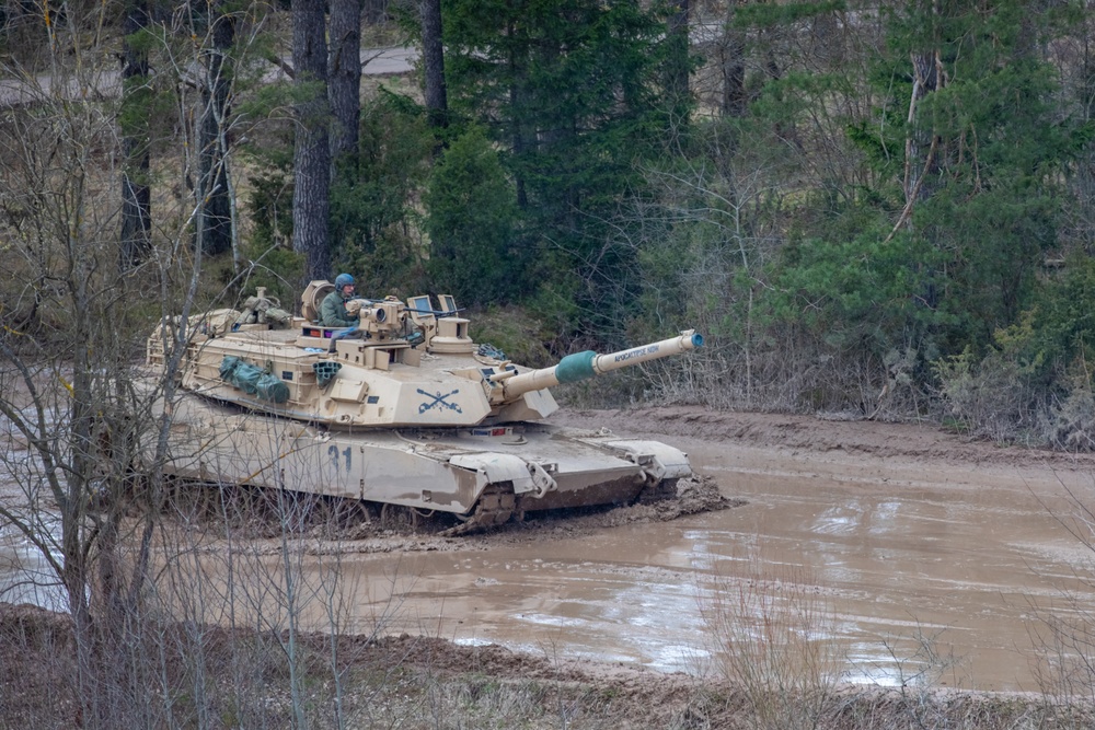 German Leopards and 1-9 CAV Apache Co. Abrams Tanks Charge the Field in Poland