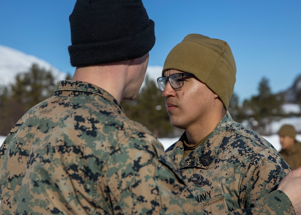 2d CEB Marines Receive FMF Pins