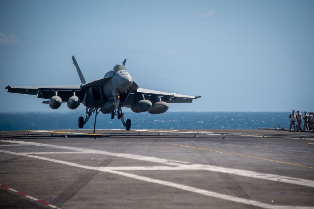 USS Carl Vinson (CVN) Sailors Conduct Flight Operations in the Pacific Ocean