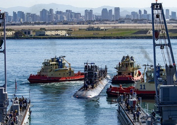 USS Alexandria departs Dry-dock