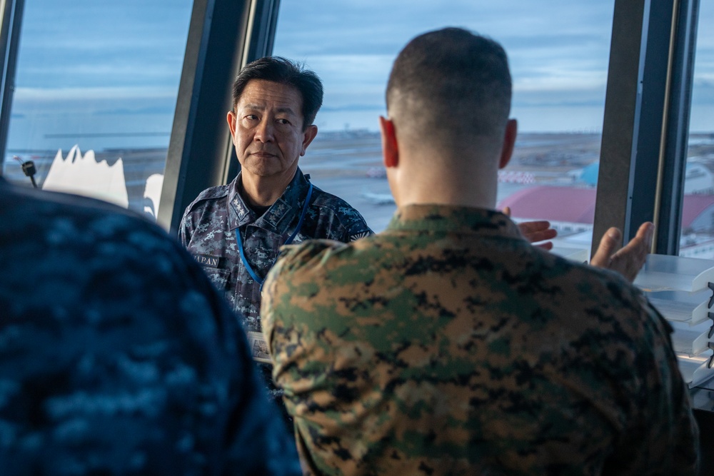 Japan Maritime Self -Defense Force Vice Adm. Saito and U.S. Navy Vice Adm. Thomas visit Marine Corps Air Station Iwakuni