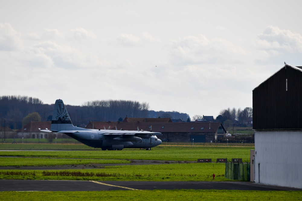 Royal Netherlands Air Force  Super Hercules C-130 Aircraft Landing Zone operations on Chièvres Air Base