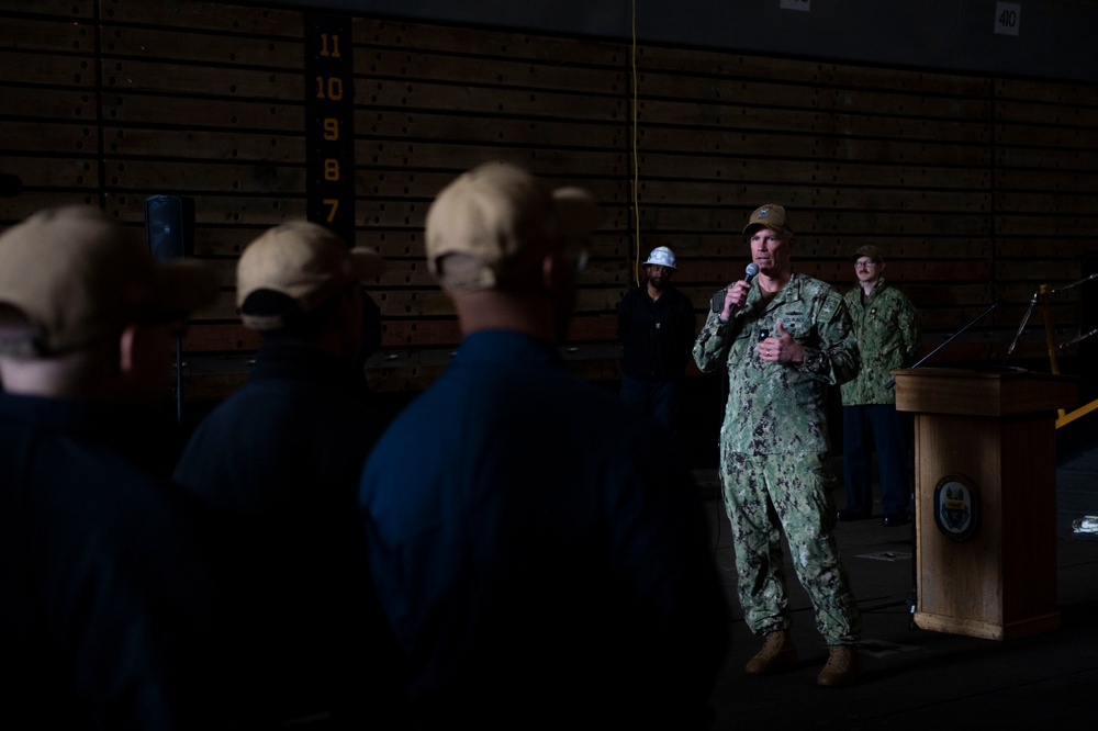 Rear Adm. Trinque Visits USS Rushmore