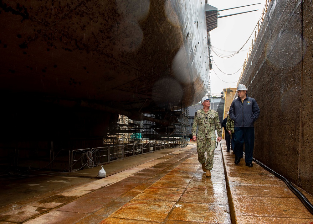 Rear Adm. Trinque Visits USS Rushmore