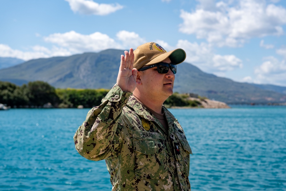 NSA Souda Bay’s Master-at-Arms 2nd Class John Everett Hart Reenlistment Ceremony