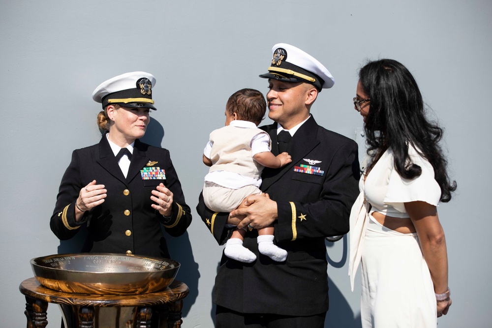 USS Normandy Hosts Christening Ceremony