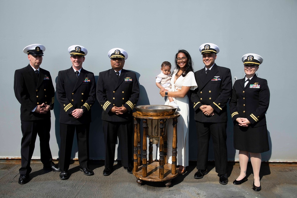 USS Normandy Hosts Christening Ceremony