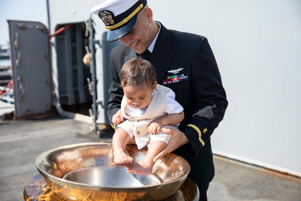 USS Normandy Hosts Christening Ceremony