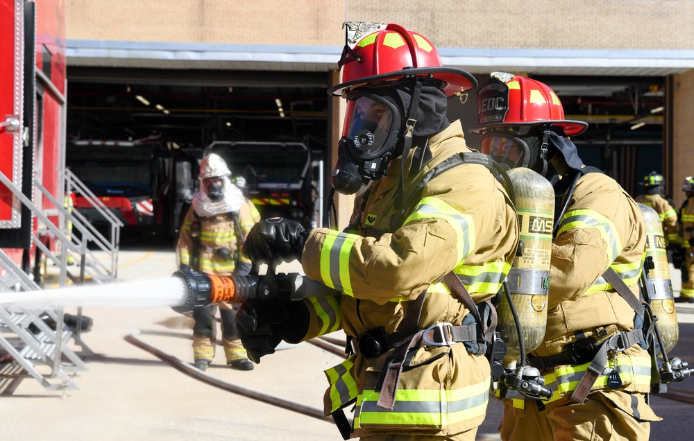 AEDC commander gets up-close look at firefighting training