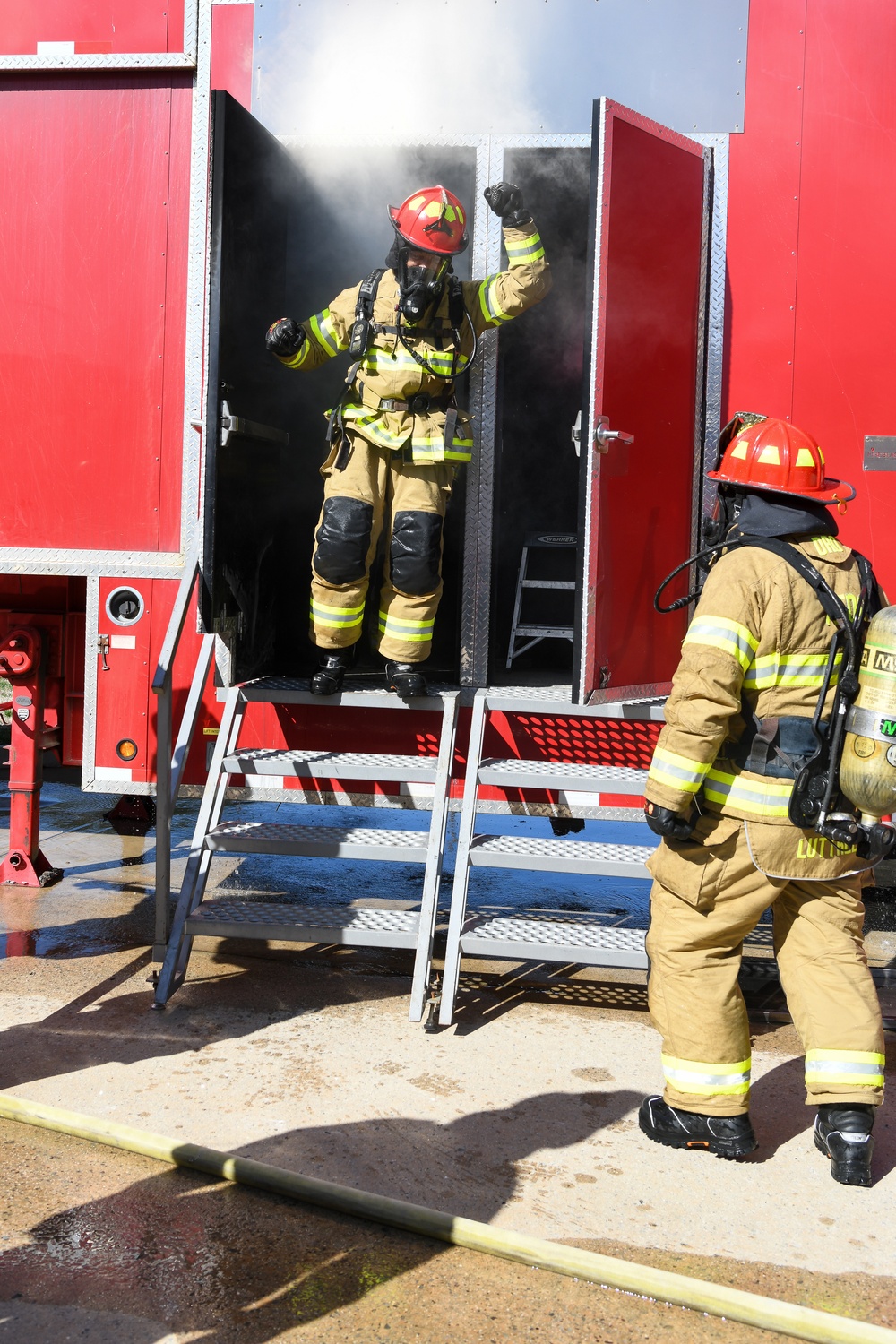 AEDC commander gets up-close look at firefighting training