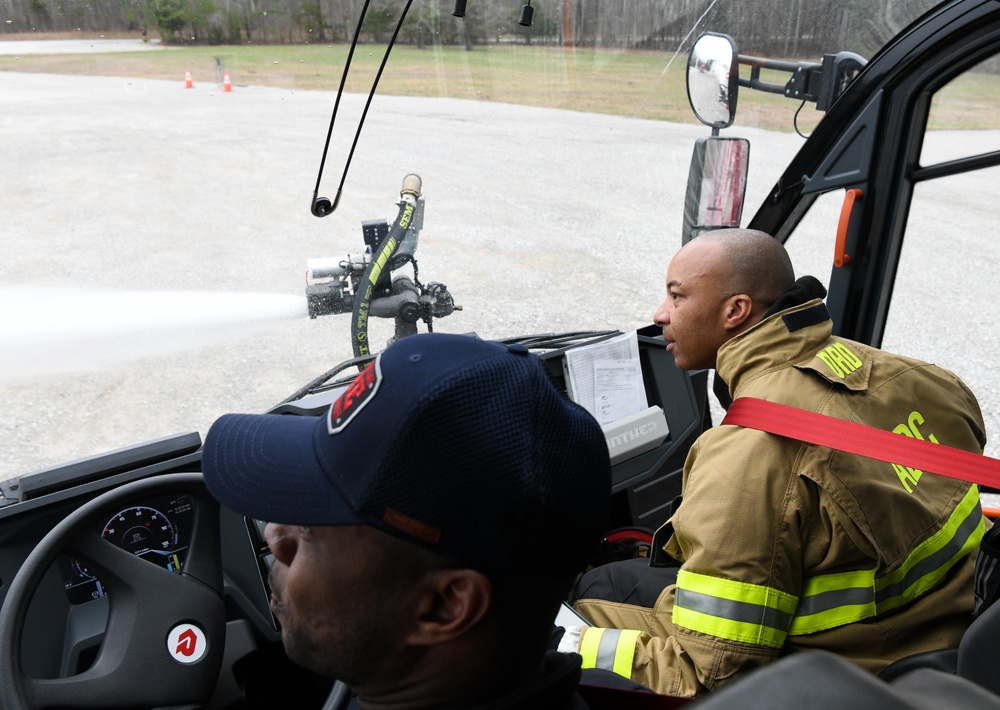 AEDC commander gets up-close look at firefighting training