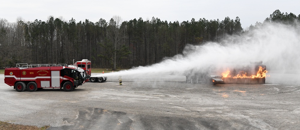 AEDC commander gets up-close look at firefighting training