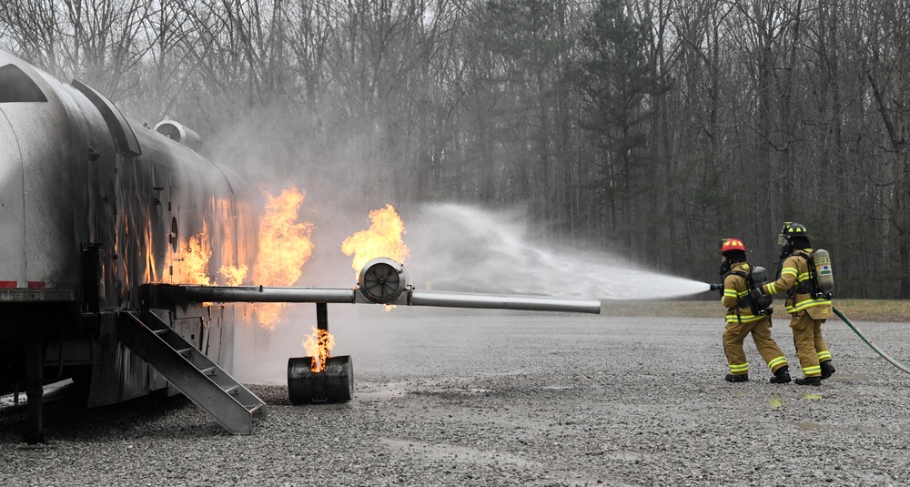 AEDC commander gets up-close look at firefighting training