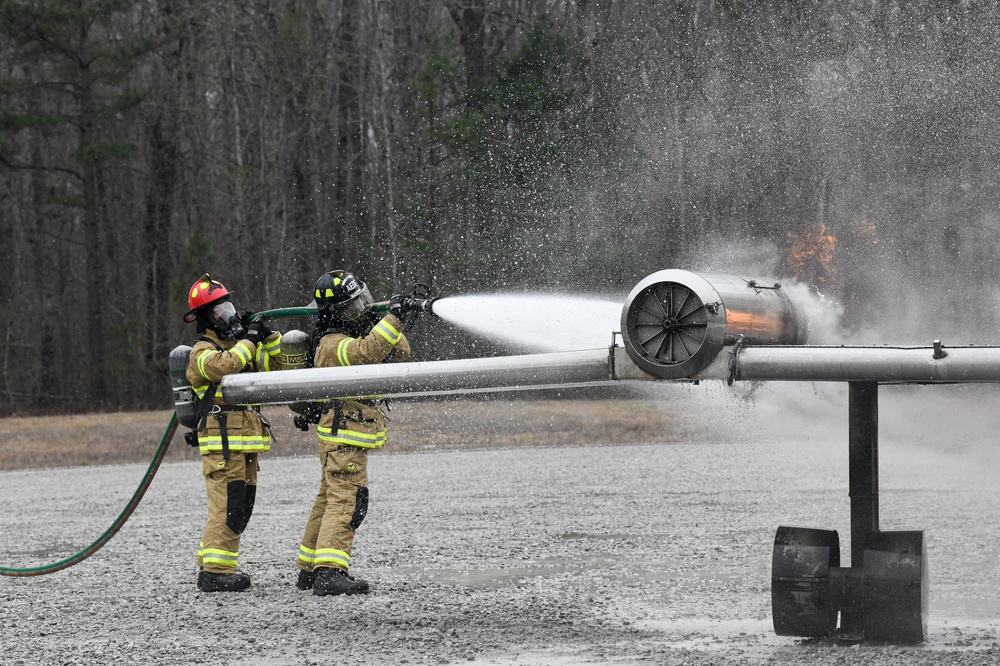 AEDC commander gets up-close look at firefighting training