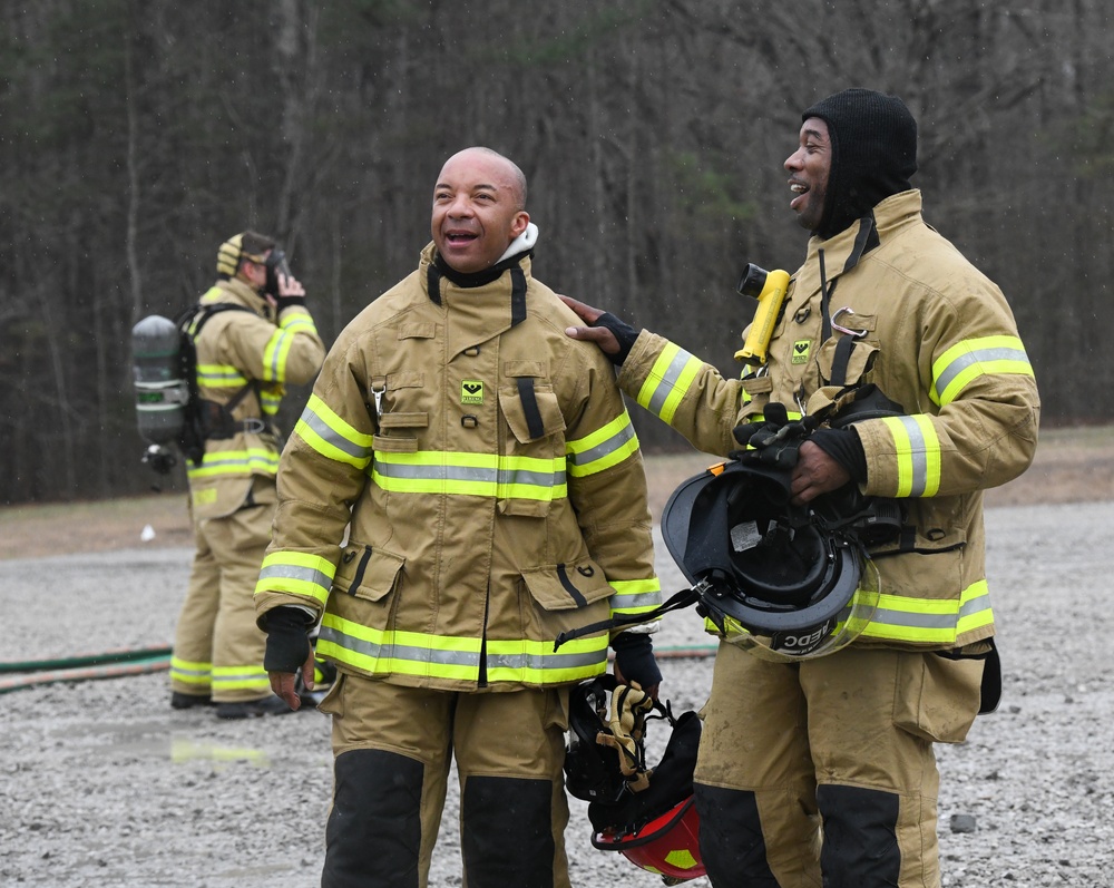 AEDC commander gets up-close look at firefighting training