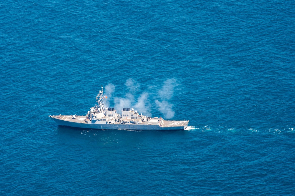 Destroyer Squadron One Participates In An Integrated Live Fire Event