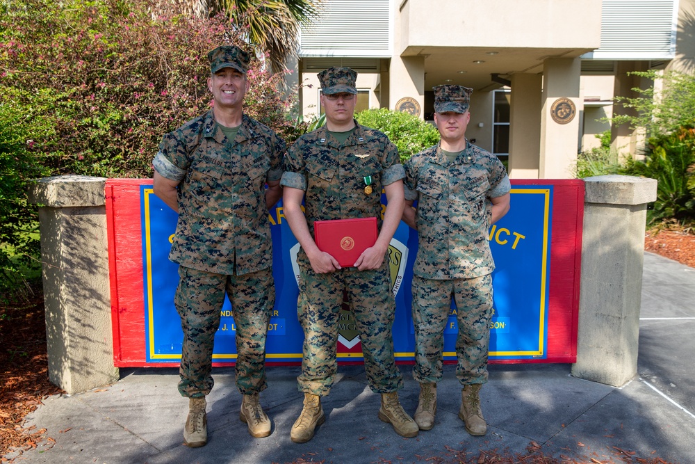 Capt. Zachary A. Fowler receives Navy and Marine Corps Commendation Medal