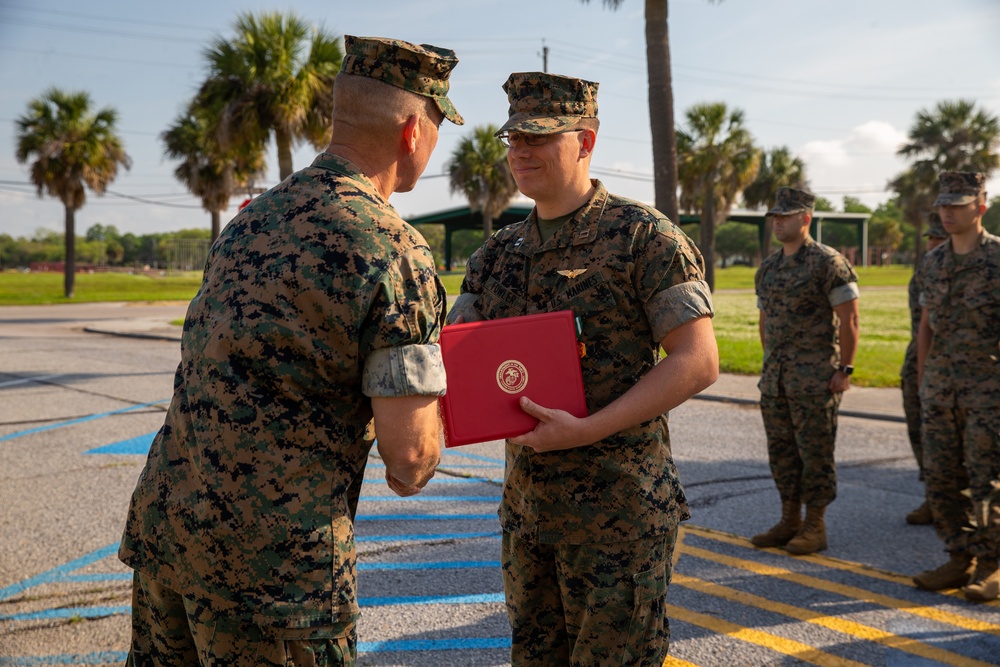 Capt. Zachary A. Fowler receives Navy and Marine Corps Commendation Medal