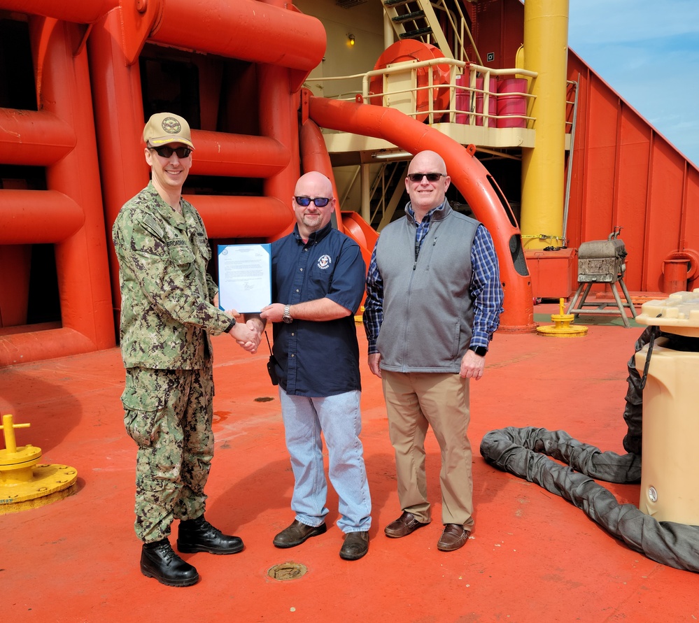 Supply Super Vessel Receives Letter of Appreciation for Towing Excellence at Sea