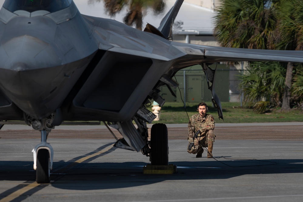 First F-22 Raptor's depart Tyndall