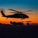 Black Hawks taking off into the sunset