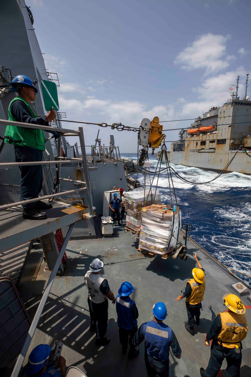 Decatur Replenishment-at-Sea with USNS Washington Chambers