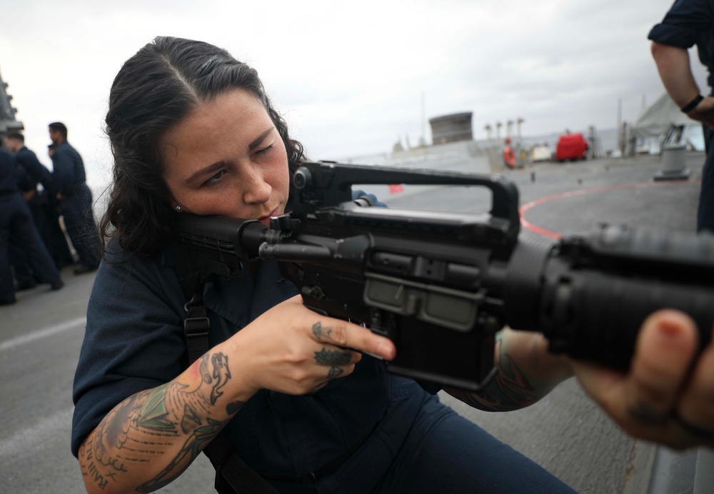 USS Milius (DDG 69) Conducts M4 Carbine Live-Fire Exercise