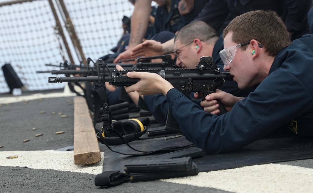 USS Milius (DDG 69) Conducts M4 Carbine Live-Fire Exercise