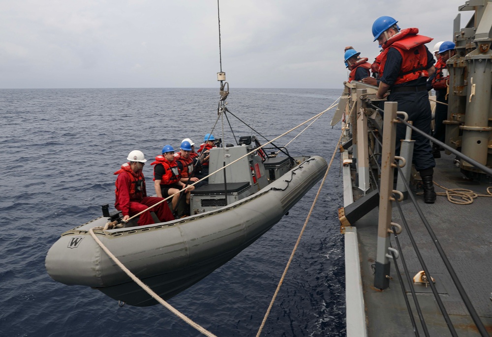 USS Milius (DDG 69) Conducts Rigid-Hull Inflatable Boat Operations