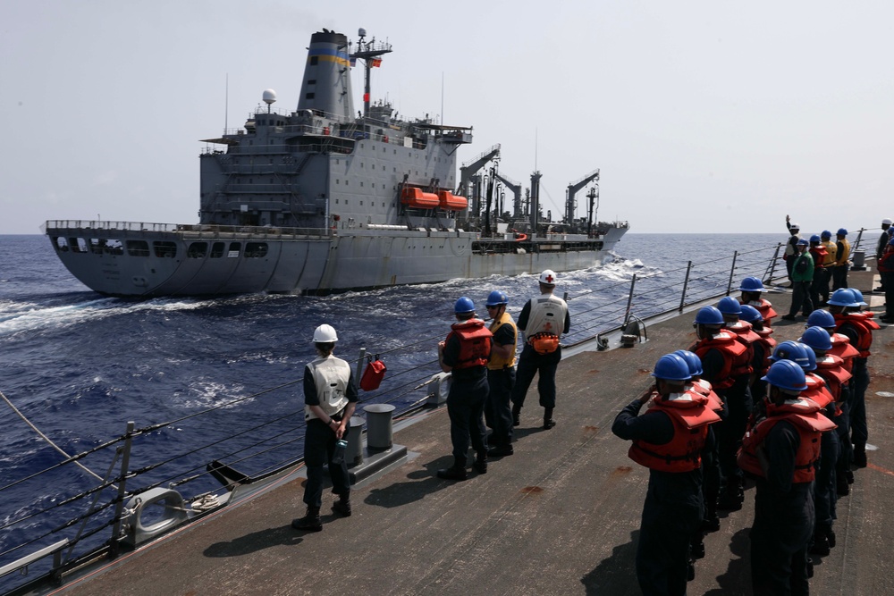 USS Milius (DDG 69) Conducts Underway Replenishment with USNS Tippecanoe (T-AO 199)